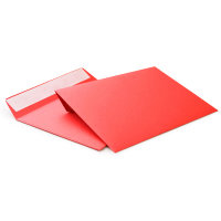 Конверты квадратные красные C5 160x160, 120г/м2, лента