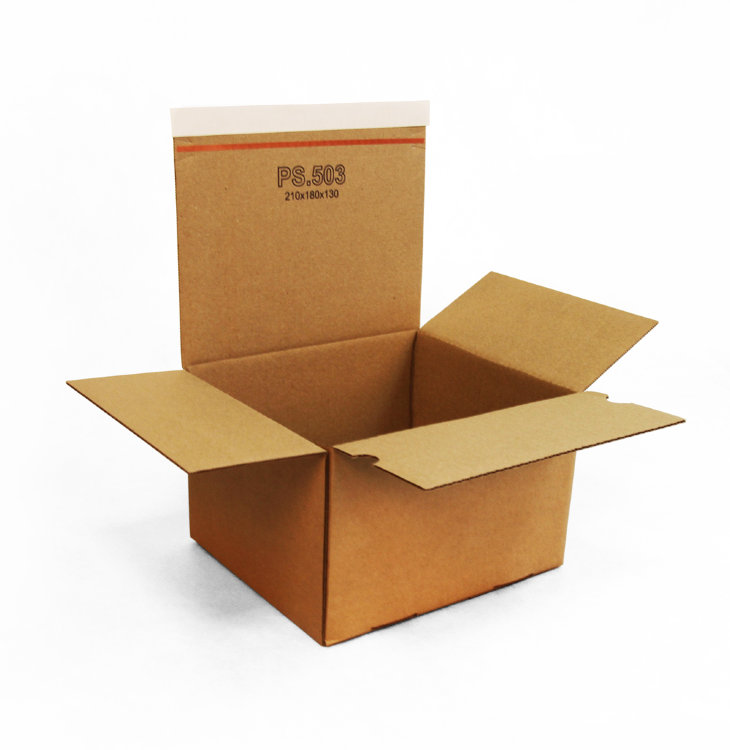 Коробка из гофрокартона 210x180x130 коричневый, 2,2-3,0мм, лента