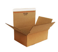 Коробка из гофрокартона 230x160x80 коричневый, 2,2-3,0мм, лента