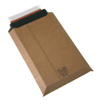 Пакет картонный крафт UltraPack A5+, 200x280, расширение 1,0-1,8мм, лента